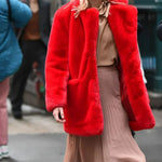 Thick Faux Fur Jacket Women Wine Red Autumn Winter Korean Maxi Coat Long Warm Luxury Fur Black Parkas Bontjas Furry Outerwear RT220
