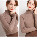 Women Fall Turtleneck Sweater Knitted Soft Pullovers Cashmere Jumpers Basic Soft Sweaters For Women 2025 Autumn Winter RT220
