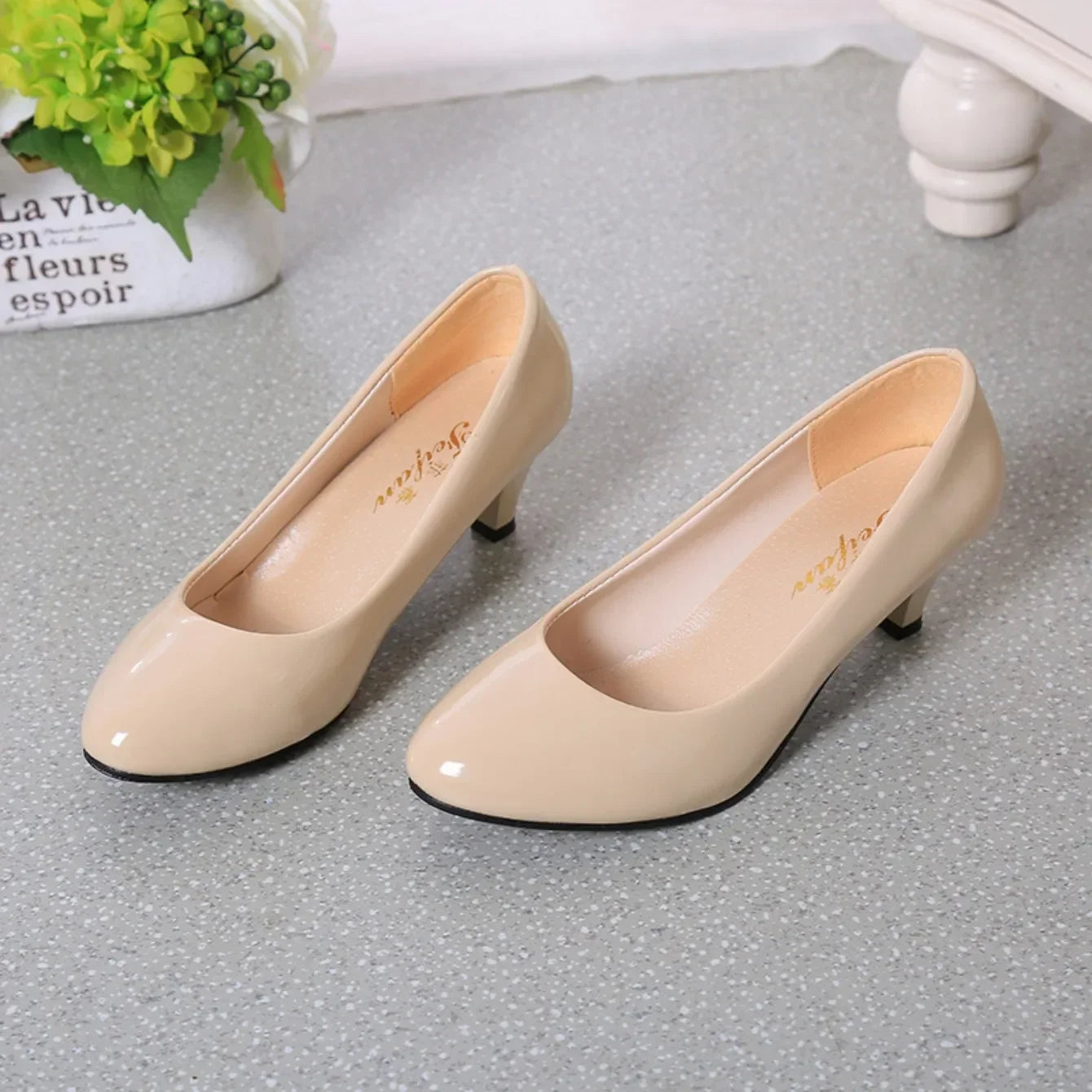 New Women High Heels Nude Shallow Mouth Pumps Fashion Shoes Office Work Party Shoes Ladies Wedding Shoes Solid Color Heels Women RT220