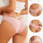 Women Cotton Panties 3PC Sexy Lace Brazilian Panties Cotton Low Rise Underwear for Female Bow Hollow Out Soft Intimates Lingerie RT220