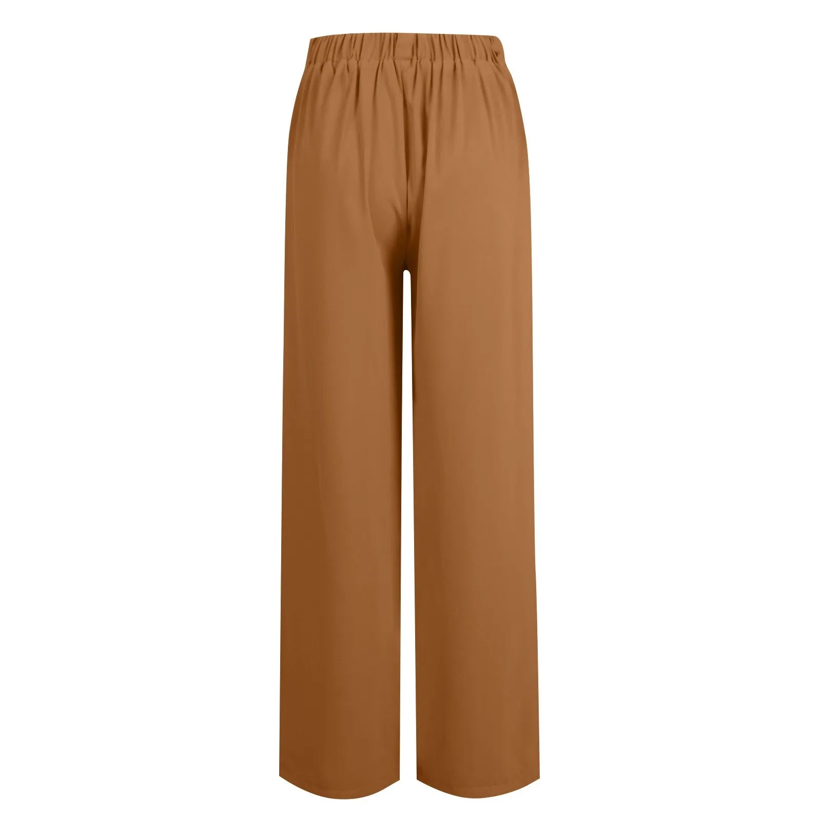 2024 New Pantalones De Mujer Women's Wide Leg Pants Elastic High Waisted Knit Casual Palazzo Pants Trousers With Pockets RT220