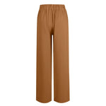 2024 New Pantalones De Mujer Women's Wide Leg Pants Elastic High Waisted Knit Casual Palazzo Pants Trousers With Pockets RT220