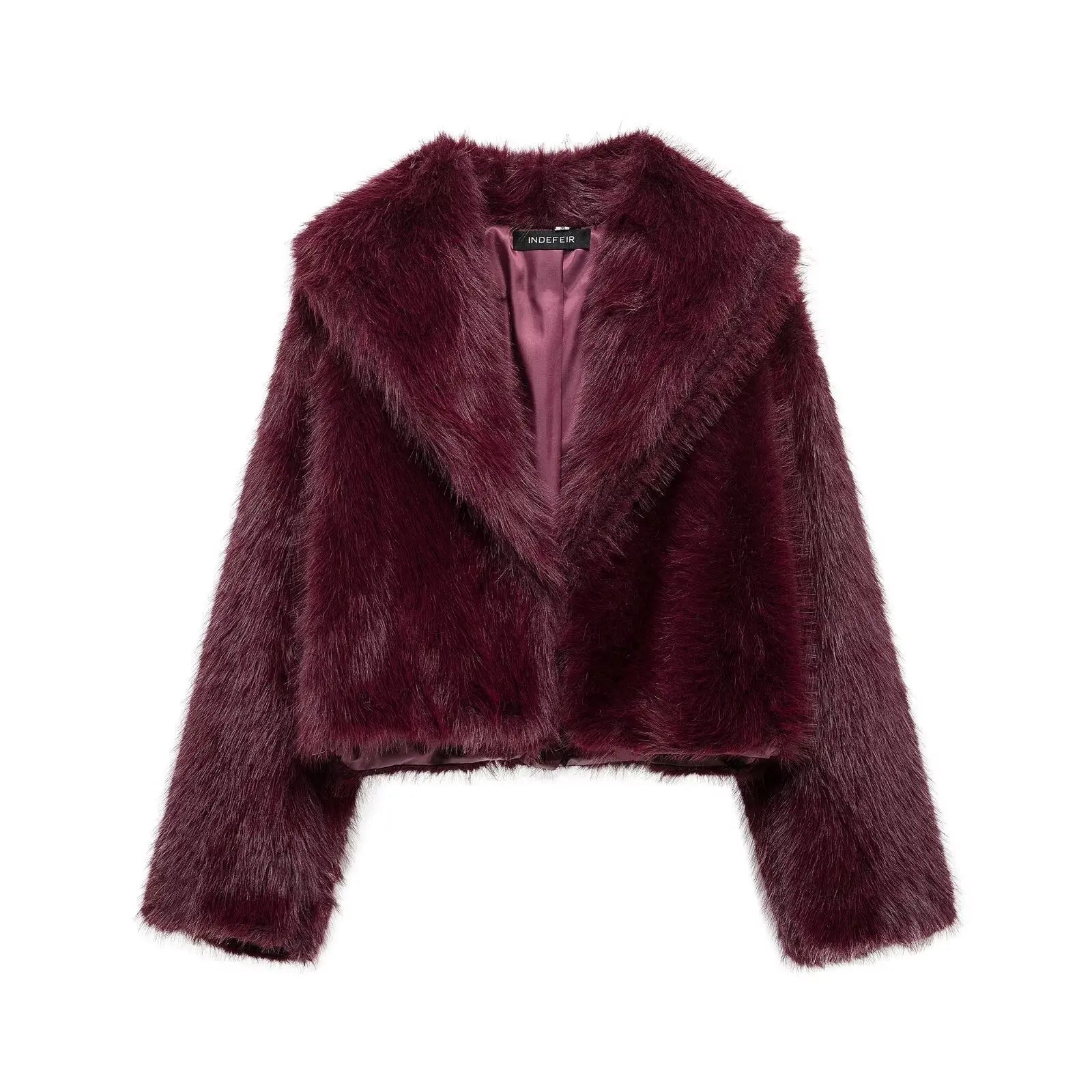 Luxury Lapel Faux Fur Short Coat For Women Casual Fluffy Full Sleeve Warm Female Jacket Autumn Winter Lady Commuter Outerwears﻿ RT220