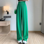 Thin Summer Wide-leg Pants Ice Filament Permeability Women Spring  Women Elastic Waist Stright Long Wide Leg Pants Casual Female RT220