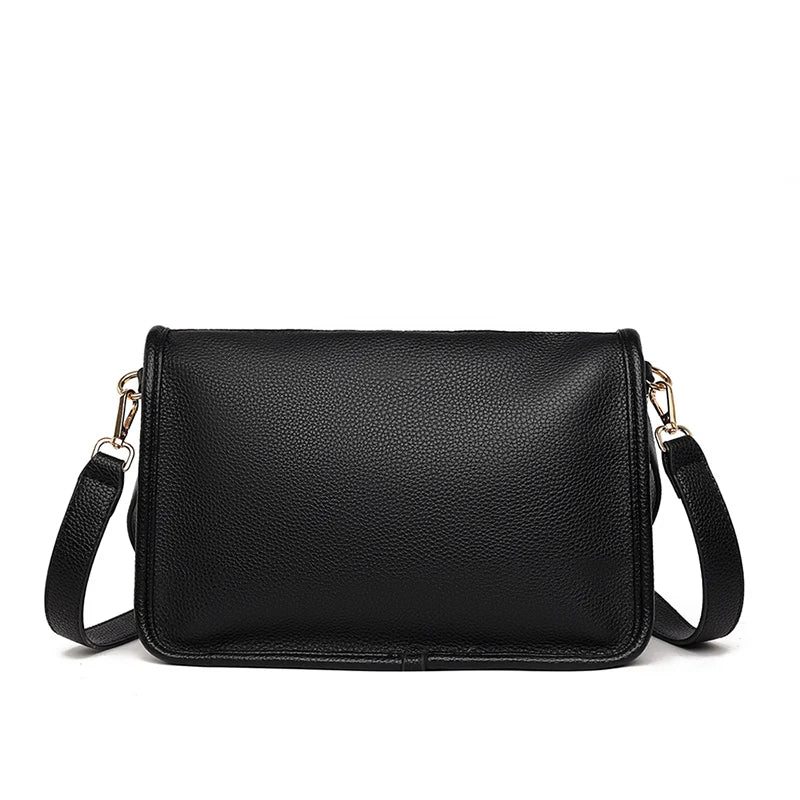 Soft Genuine Leather Messenger Bag Women Design Shoulder Crossbody Bag Purse Fashion Female High Quality Cow Leather Handbag New RT220