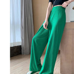 Thin Summer Wide-leg Pants Ice Filament Permeability Women Spring  Women Elastic Waist Stright Long Wide Leg Pants Casual Female RT220