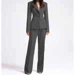 Office Lady Fashion Beige Women Suits One Button Peak Lapel 2 Piece Jacket Pants Slim Fit Smart Causal Conjuntos De Pantalones RT220