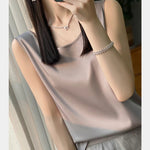 Women Tops Solid Spring Summer Casual Crop Tops Sexy O-neck Tank Tops Office Lady Pink White Top 2024 Fashion Korean Tank Top RT220