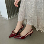 Eilyken Fashion Pointed Toe Pumps Sandals Elegant Woman Slingbacks Buckle Strap Thin Heels Female Wedding Party Mules Shoes RT220