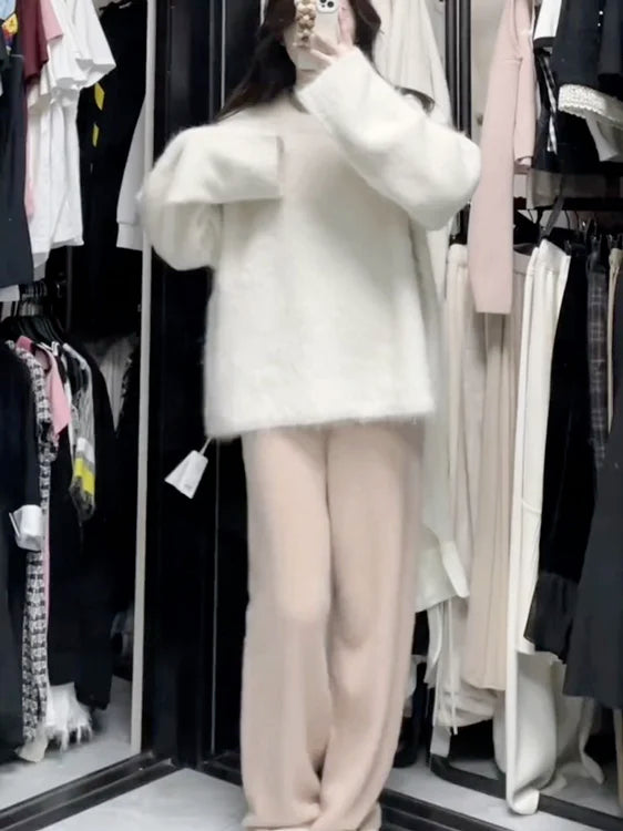 Women Sweater Womens Winter Sweaters Pullover Traf Female Knitting Overszie Long Sleeve Loose Knitted Outerwear Ropa De Mujer RT220