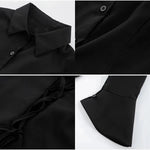 Sexy Slim Bandage Shirts Women Y2K Fashion Lapel Bell Sleeve White Blouses Female Korean Streetwear Spring Buttons Tops New RT220