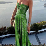 Sleeveless Chest Wrapping Dress Summer Women Sexy Hollow Out Solid Strapless Ladies Maxi Party Dress Fashion Streetwear Vestidos RT220