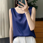 Women Tops Solid Spring Summer Casual Crop Tops Sexy O-neck Tank Tops Office Lady Pink White Top 2024 Fashion Korean Tank Top RT220