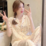 Honey Peach Print Lace Korean Ins Style Pajamas Women Y2k Three-piece Set Classy Sweet Cute Lady Lounge 2024 New Spring Homewear RT220