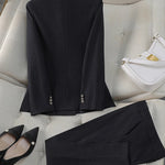 Women Pant Suit Office Ladies Female Business Work Wear 2 Piece Set Black Blue Striped Formal Blazer Jacket And Trouser RT220