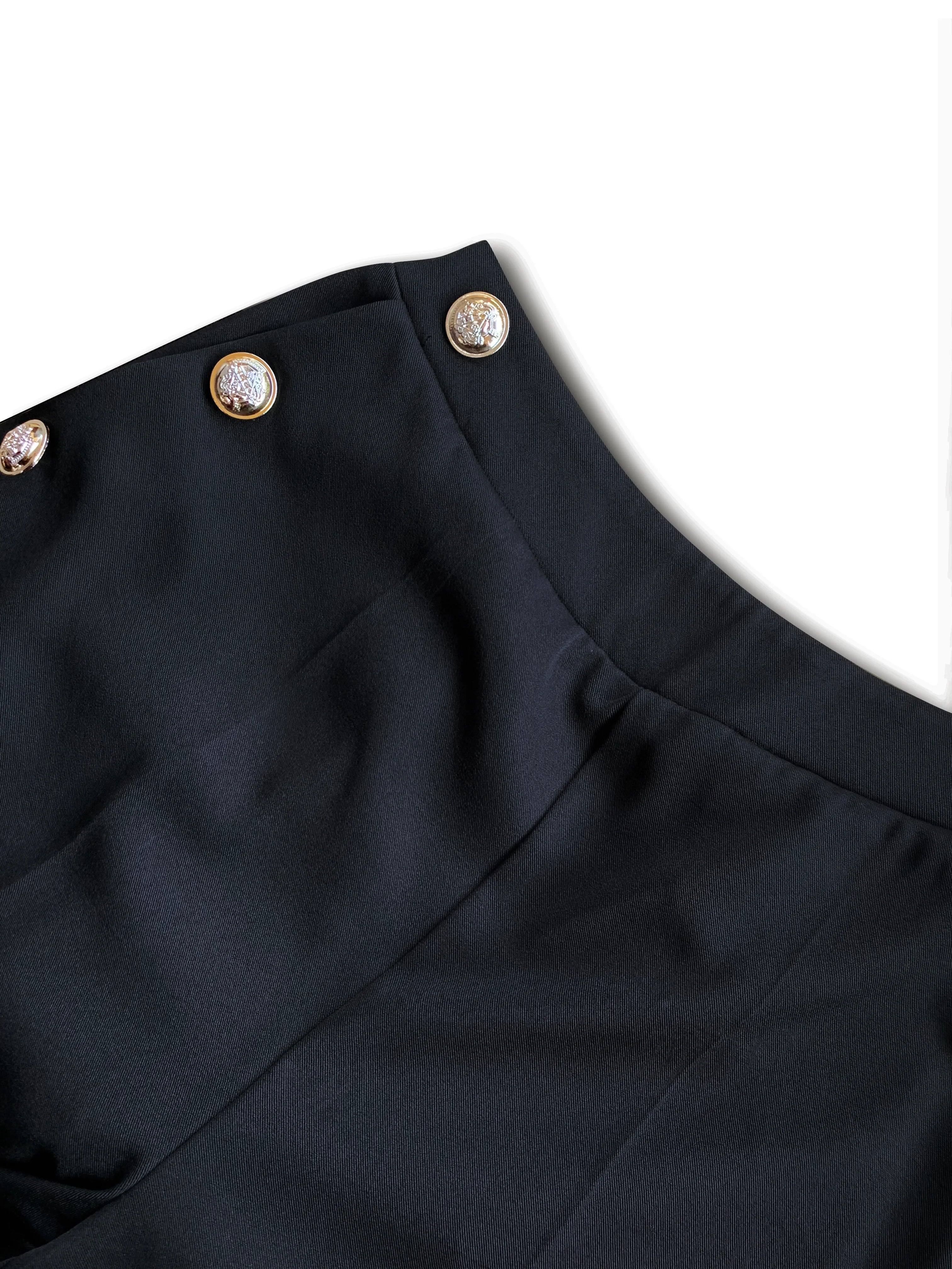 Ladies' autumn and winter black commuting elegant casual loose button suit jacket and elastic waisted suit pants two-piece set RT220