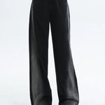 Woman High Waist Jeans Lady American High Street Patchwork Straight Leg Pants Girls Black Gray Contrast Color Wide Leg Trousers RT220