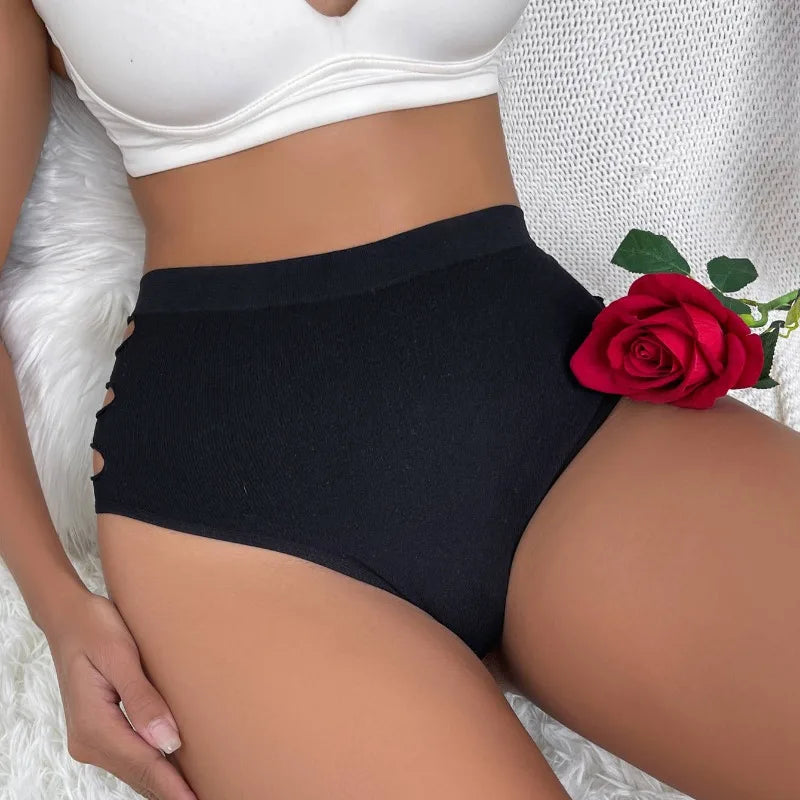High Waist Sexy Women's Lingerie Seamless Underpants Comfort Underwear Women Solid Color Soft Hollow Out Briefs S-XL Thong RT220