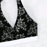 2025 Halter Sporty Bikinis Printed Swimsuit Women High Waist Shorts Swimwear Female Bathers Bathing Swimming Swim Suit Beachwear RT220