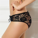 Comeondear Lace Panties Low-waist Underwear Thong Female G String Bandage Plus Size Lingerie Strappy Briefs Crotchless Intimates RT220