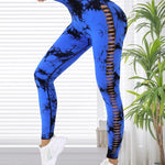 Women Seamless Tie Dye Hollow out Sports Pant Yoga Gym High Waist Workout Leggings Stretchy Women's Activewear RT220
