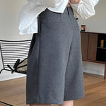 [LANMREM] Pleated Wool Shorts For Women High Waist Straight Office Lady Loose Clothing Korean Style 2025 Summer New 26D8692 RT220