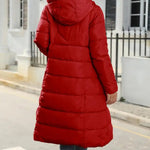 Winter New Hooded Mid Length Slim Fit Warm Long Sleeve Solid Color Jacket For Women,3 Colors RT220