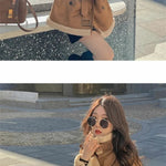 2024 Autumn Winter New Medium Long Double-breasted Lambswool Suede Woolen Coat Women Add Velvet Padded Warm Fur One Woolen Coats RT220
