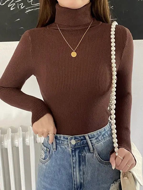 Women Fall Turtleneck Sweater Knitted Soft Pullovers Cashmere Jumpers Basic Soft Sweaters For Women 2025 Autumn Winter RT220