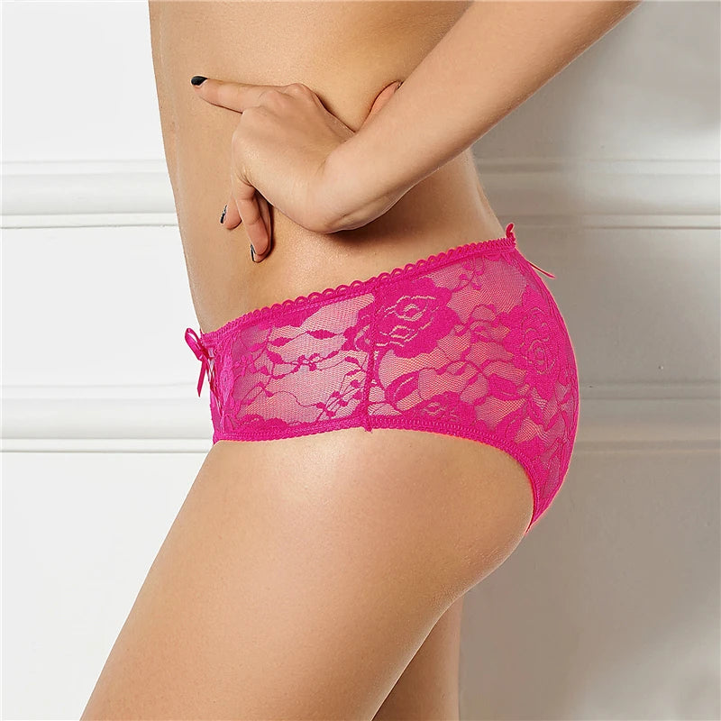 Comeondear Lace Panties Low-waist Underwear Thong Female G String Bandage Plus Size Lingerie Strappy Briefs Crotchless Intimates RT220