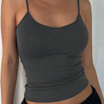 Women's Backless Cami Crop Top Summer Solid Color Casual Sleeveless Streetwear Y2K Top RT220