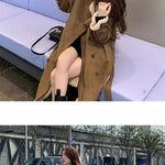 2024 Autumn Winter New Medium Long Double-breasted Lambswool Suede Woolen Coat Women Add Velvet Padded Warm Fur One Woolen Coats RT220