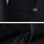 Women Pant Suit Office Ladies Female Business Work Wear 2 Piece Set Black Blue Striped Formal Blazer Jacket And Trouser RT220