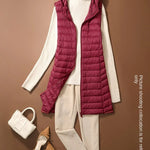 New Fashion Female Sleeveless Jacket Women Winter Light White Duck Down Jacket Slim Puffer Vest Portable Windproof Down Coat RT220
