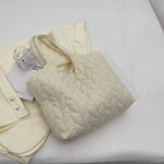 Lingge Embroidered Thread Women's Bag New Small Design Sense Handbag Simple And Large Capacity Shoulder Fabric Bag RT220