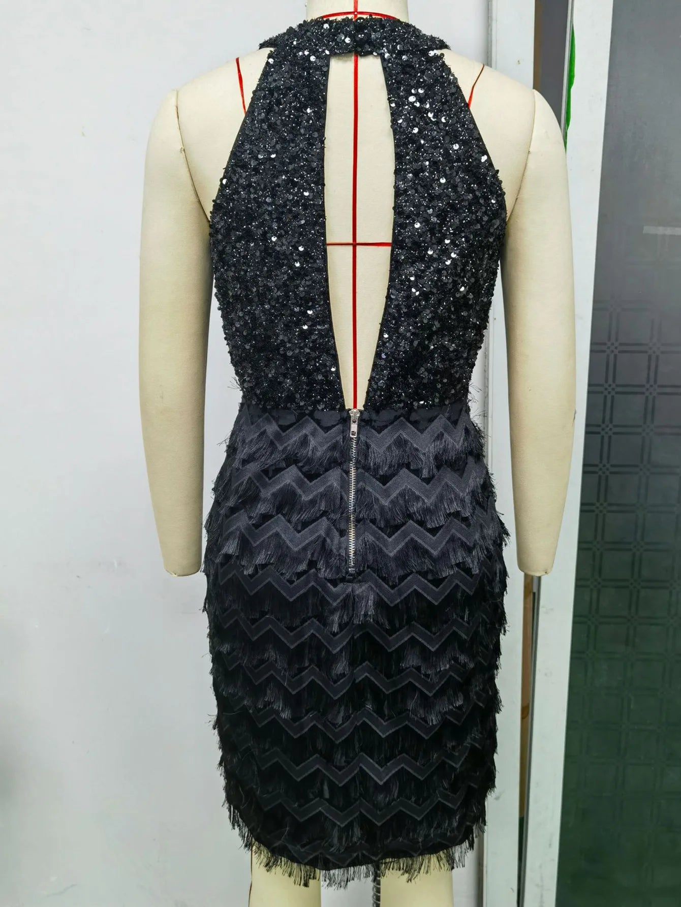 Prom Dress Tassel Sequin Patchwork Women Fashion Sexy Mini Welcome Dress Evening Dresses Party Club Elegant Cocktail Dress HY818 RT220