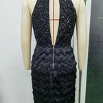 Prom Dress Tassel Sequin Patchwork Women Fashion Sexy Mini Welcome Dress Evening Dresses Party Club Elegant Cocktail Dress HY818 RT220