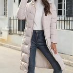 Winter New Hooded Mid Length Slim Fit Warm Long Sleeve Solid Color Jacket For Women,3 Colors RT220