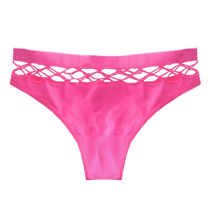 Meet'r Hollow Out Lingerie Europe Seamless Sexy Panties Women  Elasticity Underwear Temptation Middle-waist G String Underpant RT220