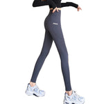 Mia Muse Autumn Winter Women's Leggings High Waist Letter Print Butt Lift Athletic Fitting Slim Basics Pants RT220