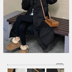 ITOOLIN Women oversize Loose Coat Zipper Pockets Down Coat Turtleneck Thicken Long Coat Casual Parkas Women 2023 Autumn Winter RT220