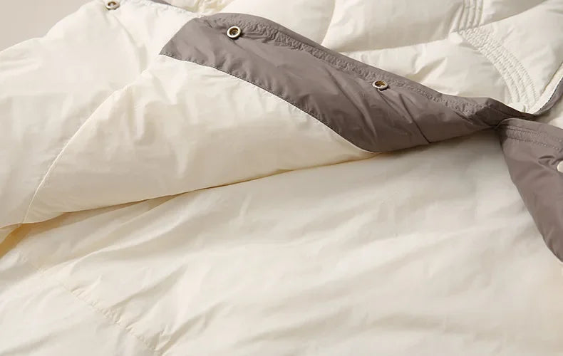 2024 Winter New Fashion Stand Collar X-Long Women Down Jackets Female Casual Loose Ultra Lightweigh White Duck Down Warm Coat RT220