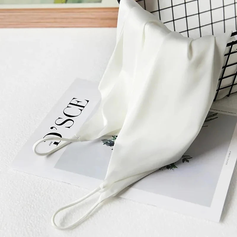 Spaghetti Strap Top Women Halter V Neck Basic White Cami Sleeveless Satin Silk Tank Tops Women Summer 2025 Camisole RT220