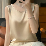 Women Tops Solid Spring Summer Casual Crop Tops Sexy O-neck Tank Tops Office Lady Pink White Top 2024 Fashion Korean Tank Top RT220