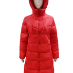 Winter New Hooded Mid Length Slim Fit Warm Long Sleeve Solid Color Jacket For Women,3 Colors RT220