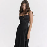 Suninheart Summer Black Spaghetti Strap Lace Up Formal Dress Sequin Hollow Out Prom Party Evening Dress Sexy Women New In Dress RT220