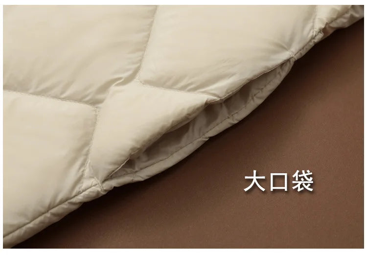 Women Sleeveless X-long Ultra Light Down Jackets 2024 New Arrivals Autumn Winter Korean Fashion V-neck Liner Vest Down Coats 3XL RT220