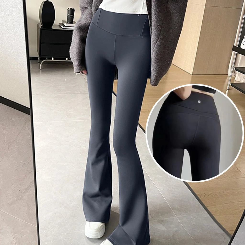 Outer Wear Women's Peach Hip Flare Pants Slim Yoga Pants Solid Color High-waisted Antibacterial Hundred Bottoms RT220