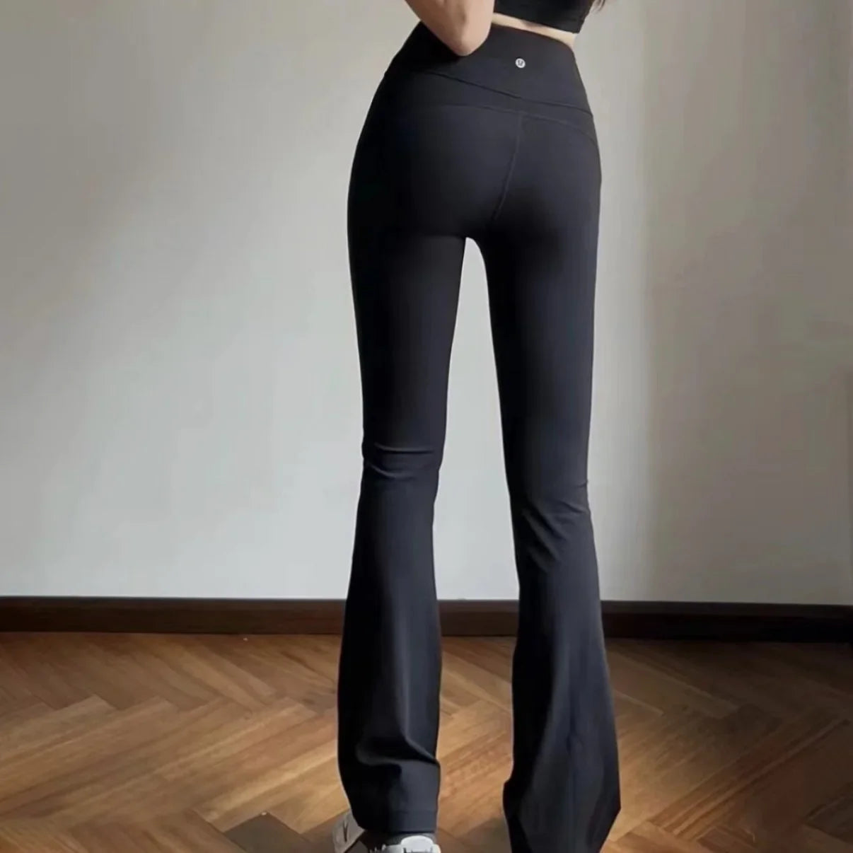 Outer Wear Women's Peach Hip Flare Pants Slim Yoga Pants Solid Color High-waisted Antibacterial Hundred Bottoms RT220