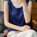 Women Tops Solid Spring Summer Casual Crop Tops Sexy O-neck Tank Tops Office Lady Pink White Top 2024 Fashion Korean Tank Top RT220